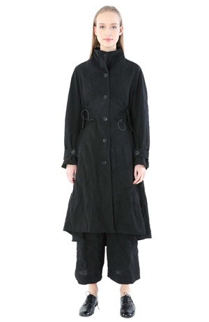  OVERCOAT WITH CRUSHED FABRIC